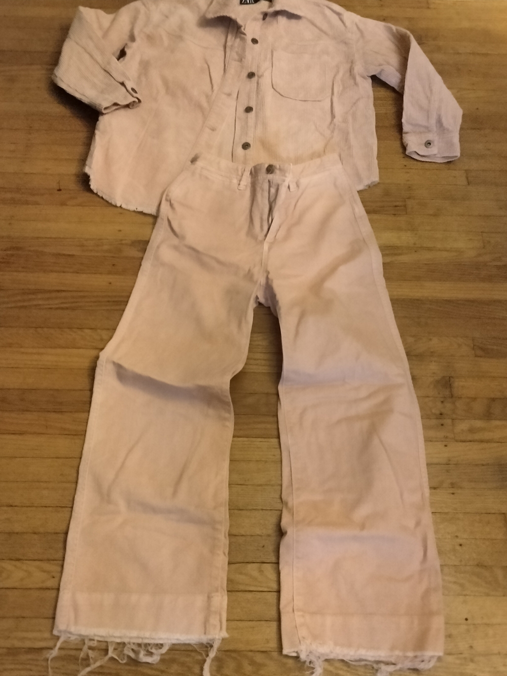 Zara Blush Corduroy Shirt & Pants Set - Picture 3 of 10